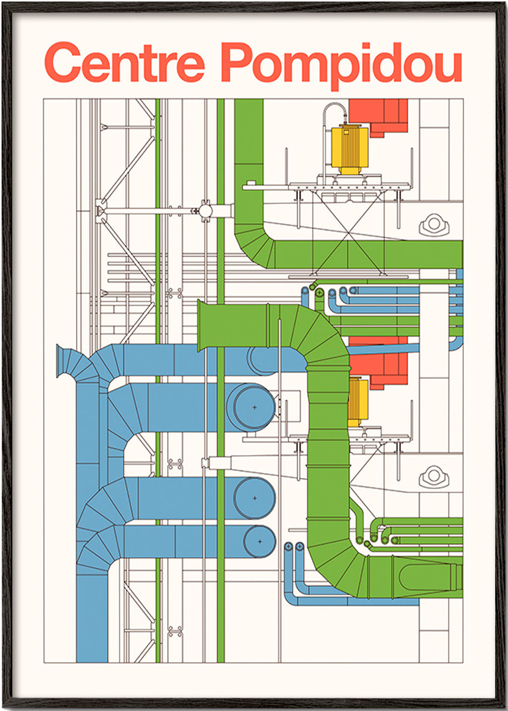 Stadtbild Centre Pompidou, Architekturdiagramm