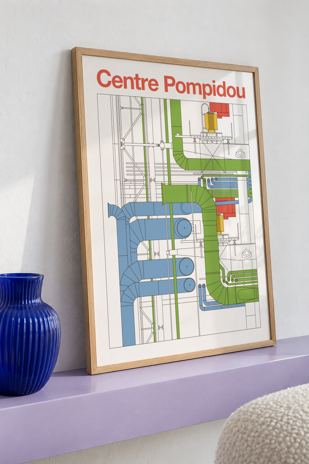 Centre Pompidou 2 - Framed poster detail