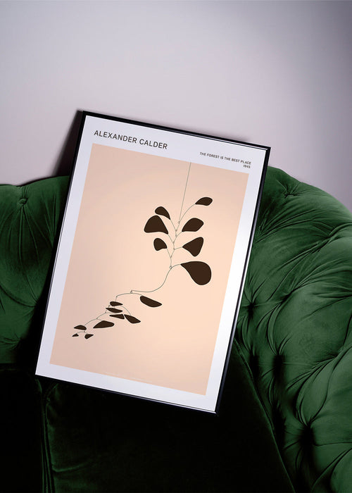 Botanischer Druck: Calder-Mobile mit schwarzen Blättern