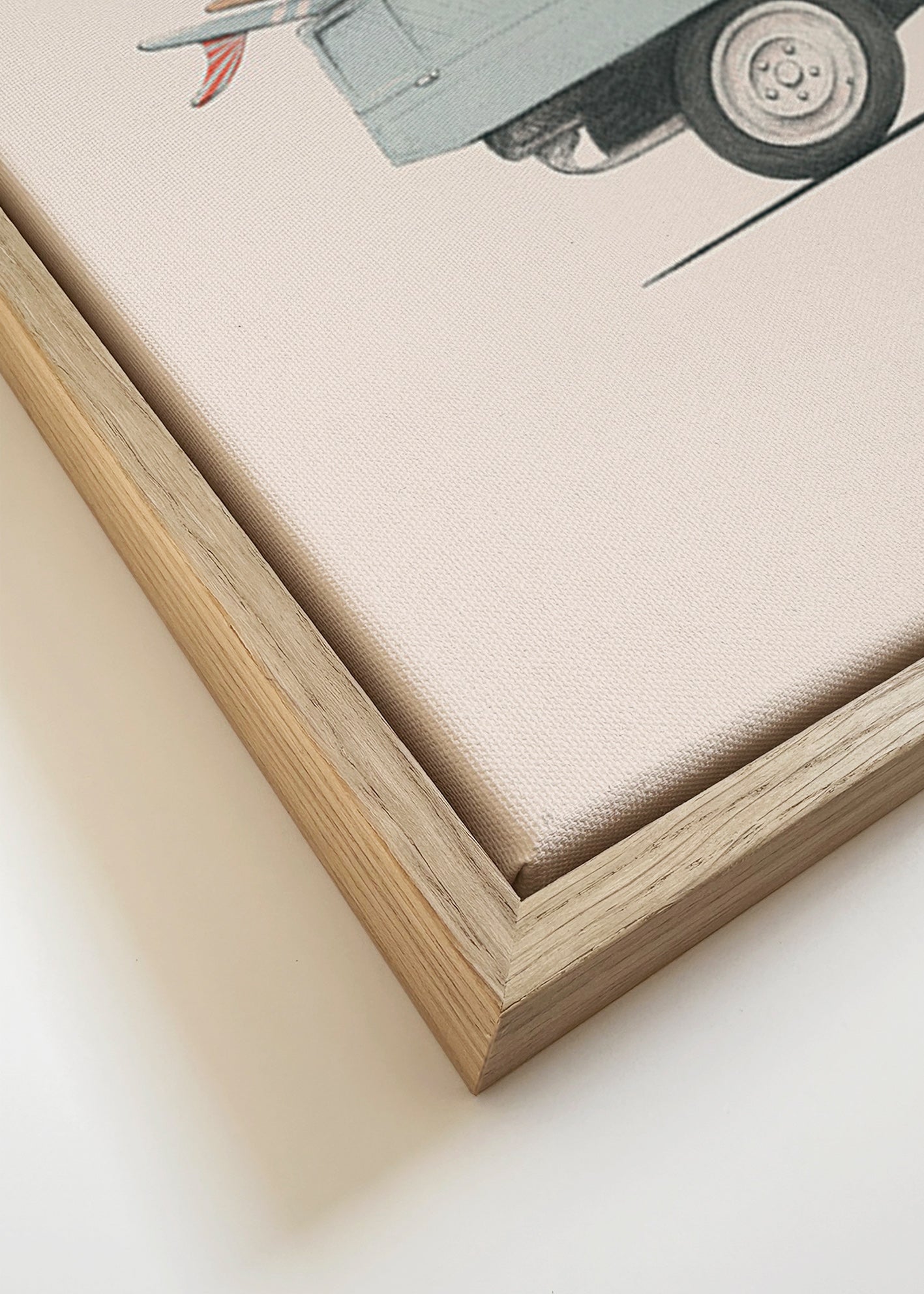 Vintage-Druck Pickup mit Surfbrettern