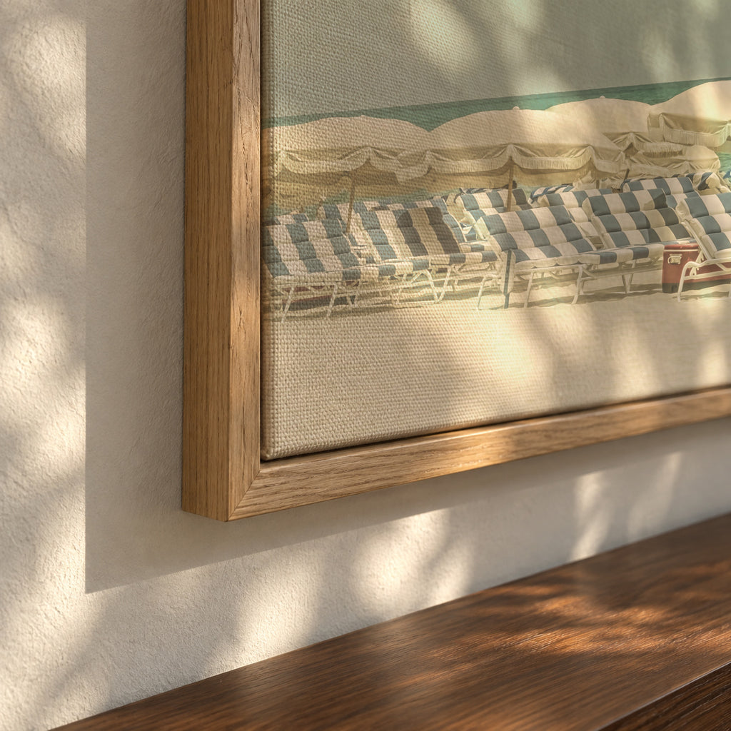 Vintage beach scene - Framed canvas detail