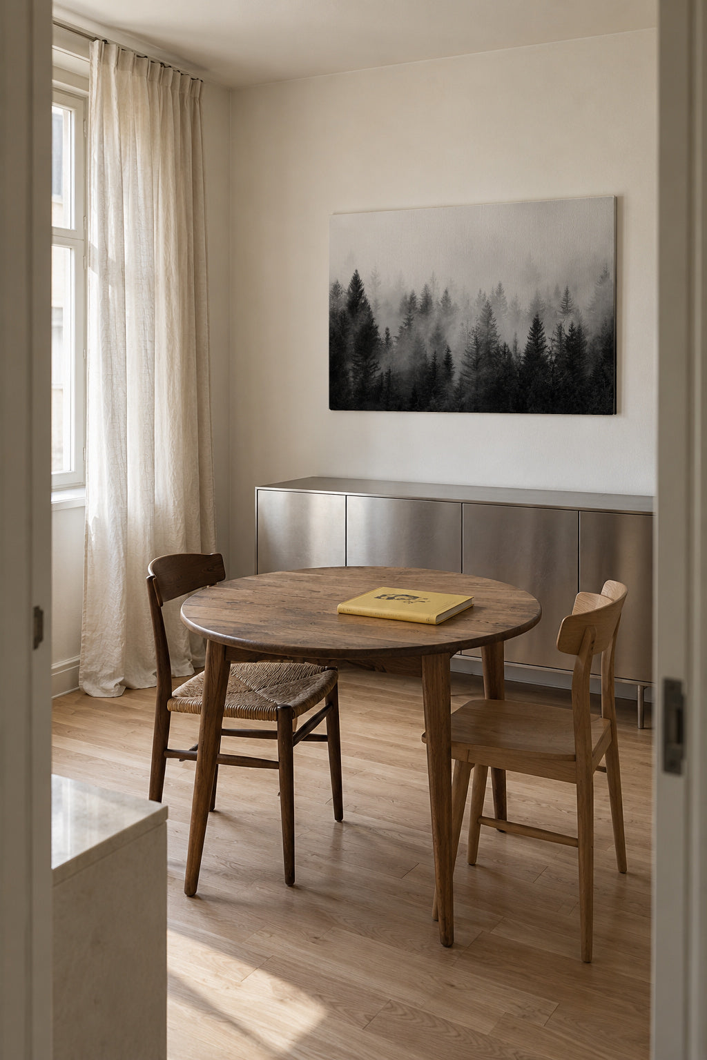 B&W Forrest - Unframed canvas in an interior
