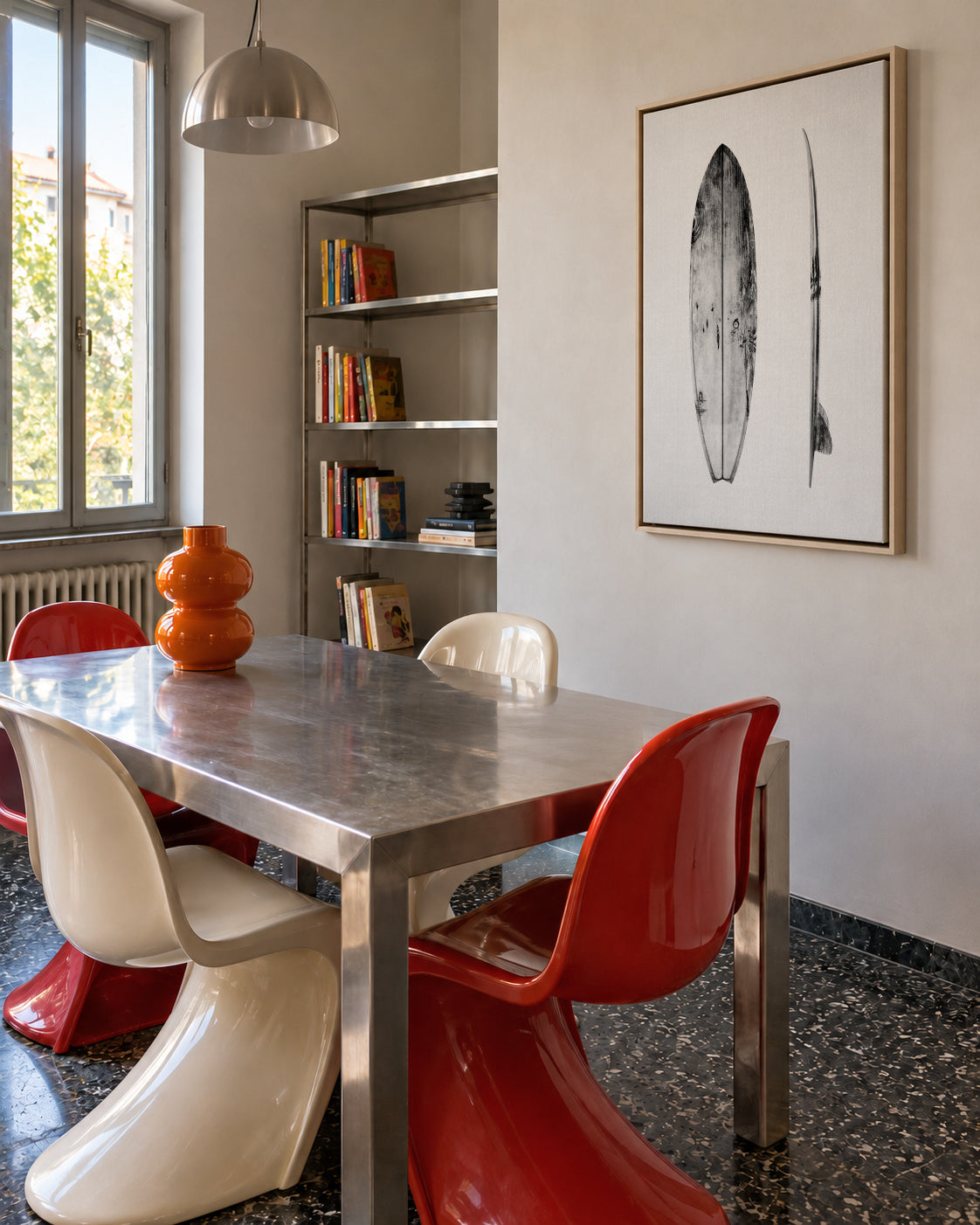 Surfboard - Framed canvas in an interior
