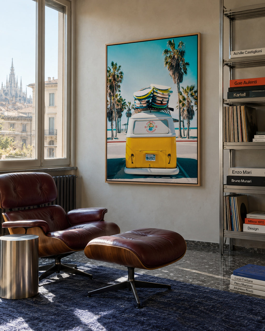 Van Life in Yellow - Framed canvas in an interior