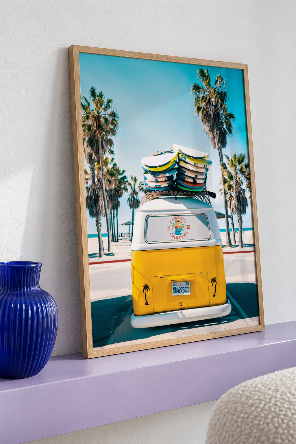 Van Life in Yellow - Framed poster detail