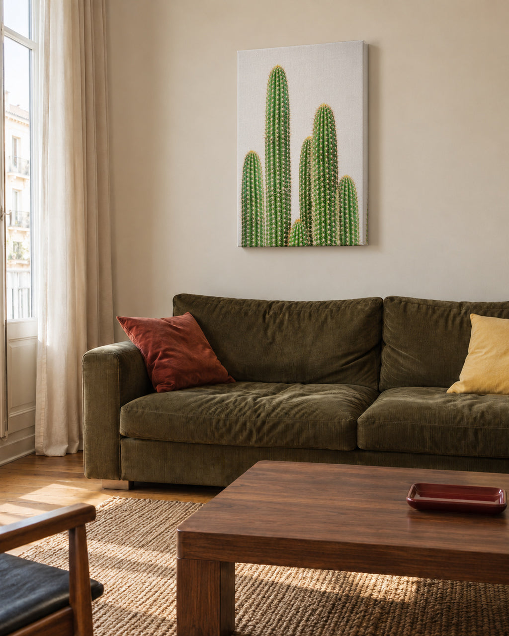 Cactus 2 - Unframed canvas in an interior