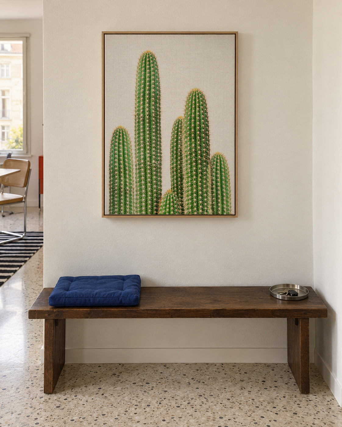 Cactus 2 - Framed canvas in an interior