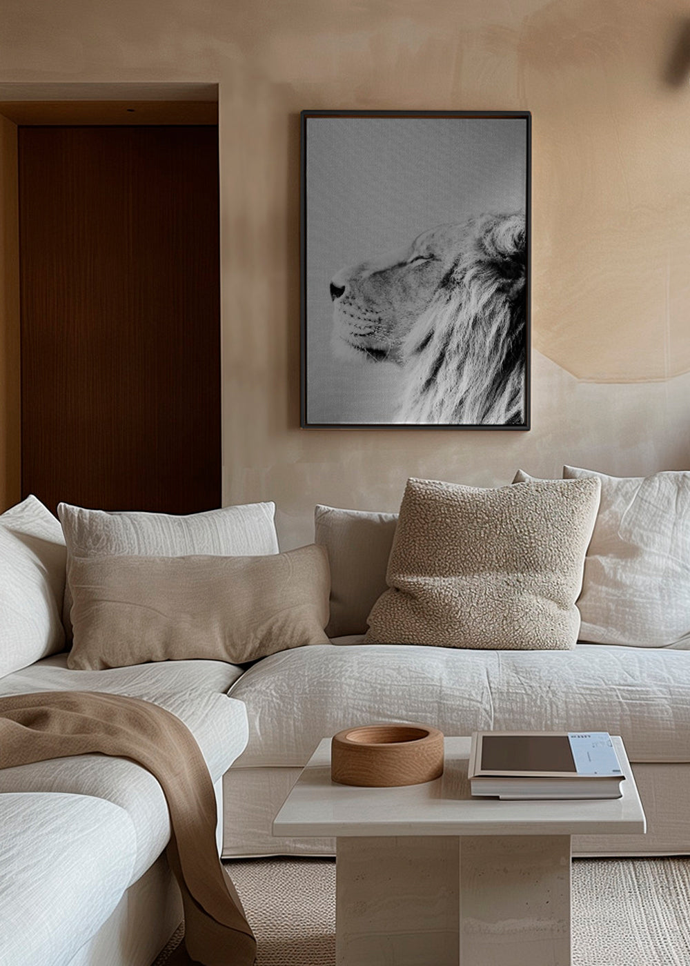 Lion Portrait - Black & White