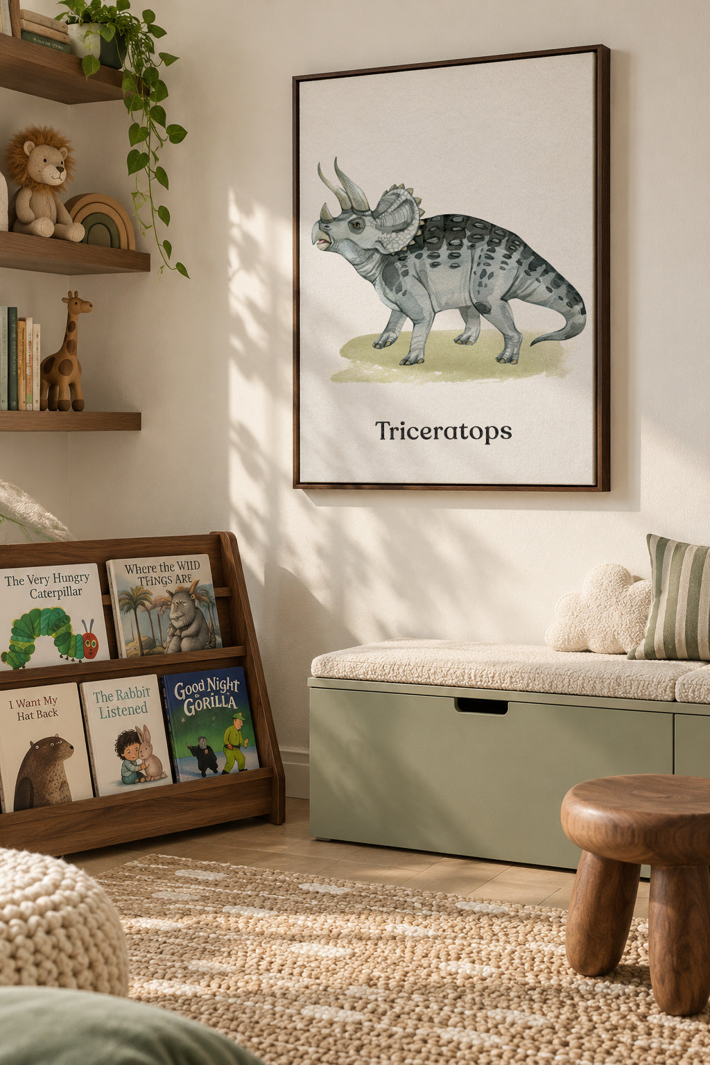 Triceratops - Framed canvas in an interior