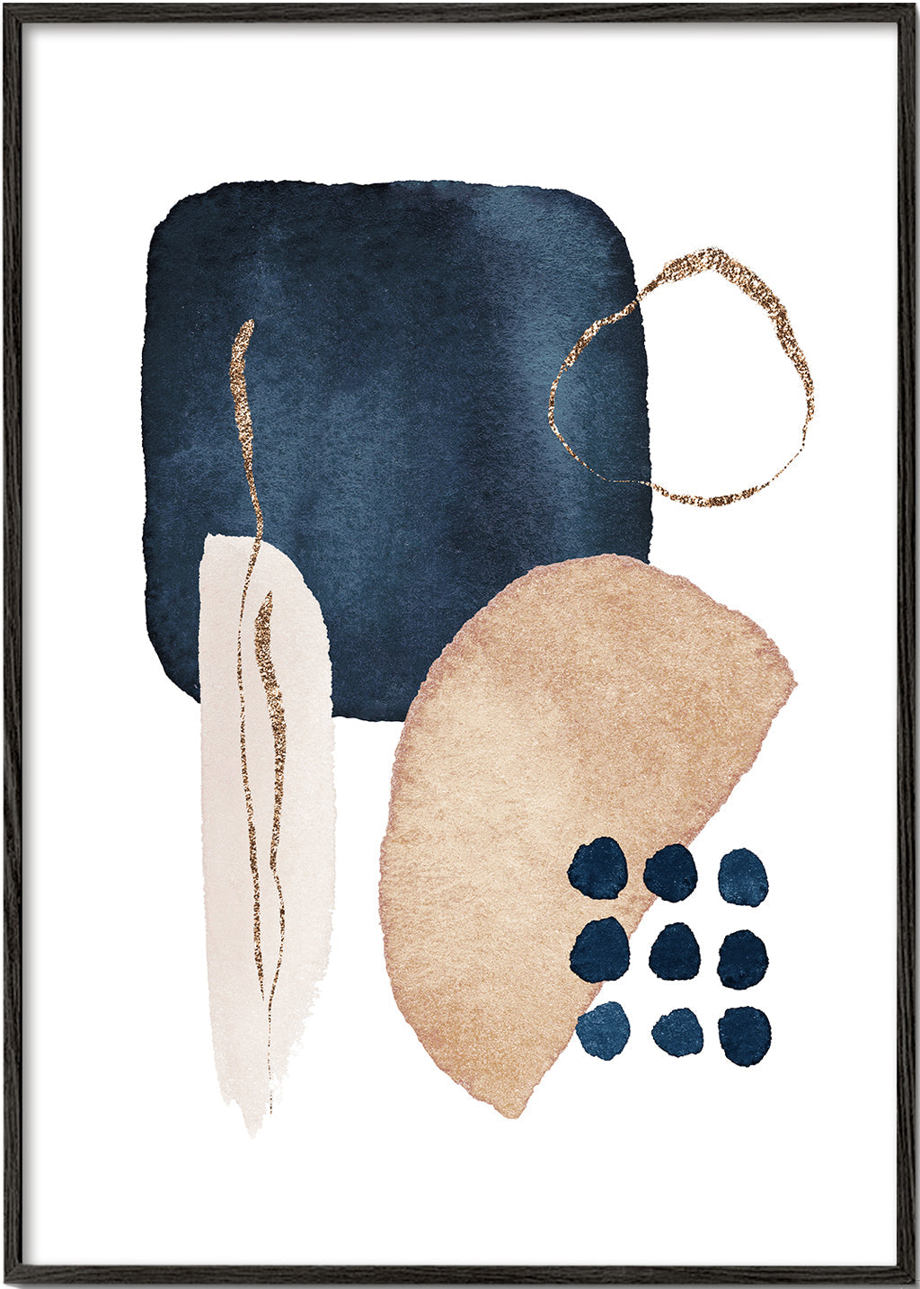 Watercolor Shapes in Navy 4