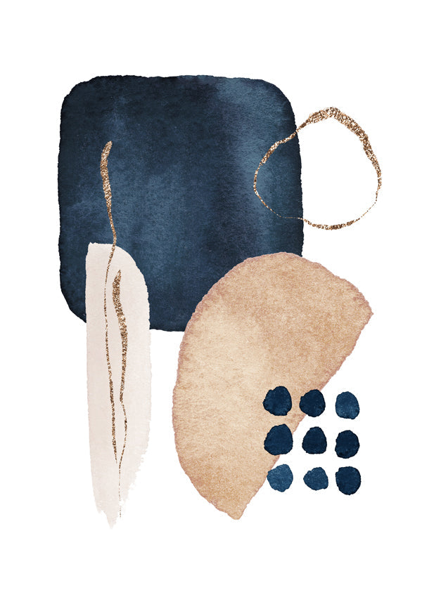 Watercolor Shapes in Navy 4