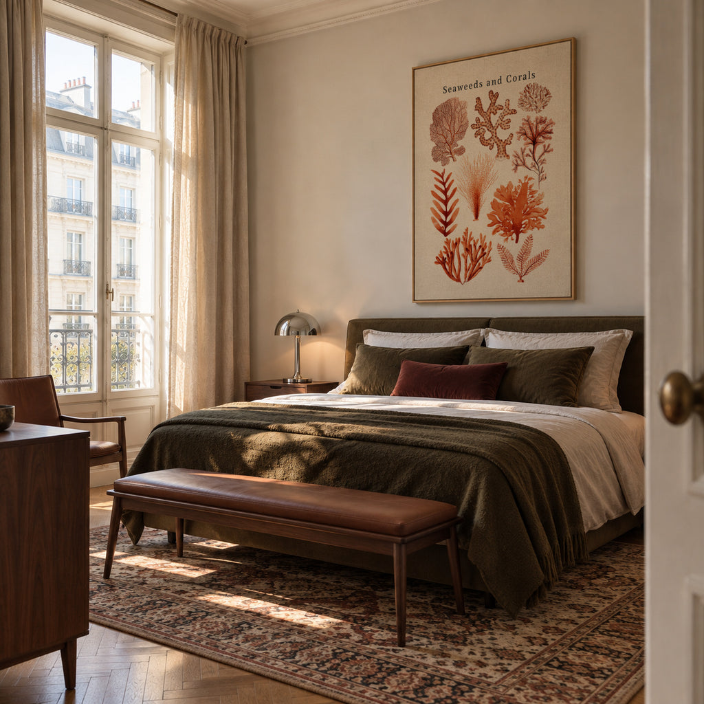 Seaweed & Corals Collection - Framed canvas in an interior