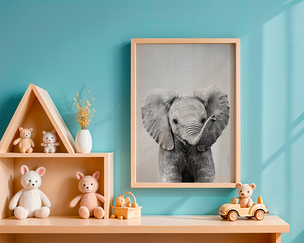 Baby Elephant - Black & White