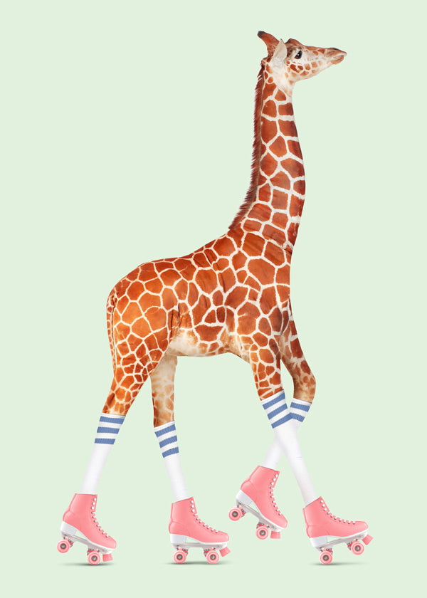Rollerskating Giraffe
