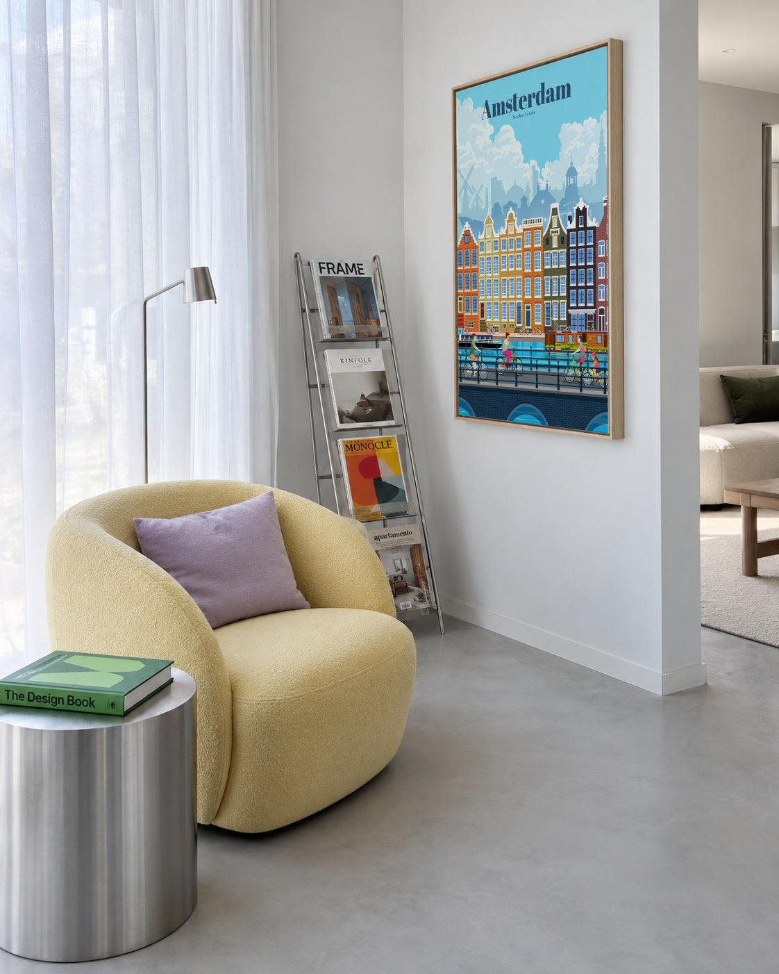 Travel to Amsterdam - Framed canvas in an interior