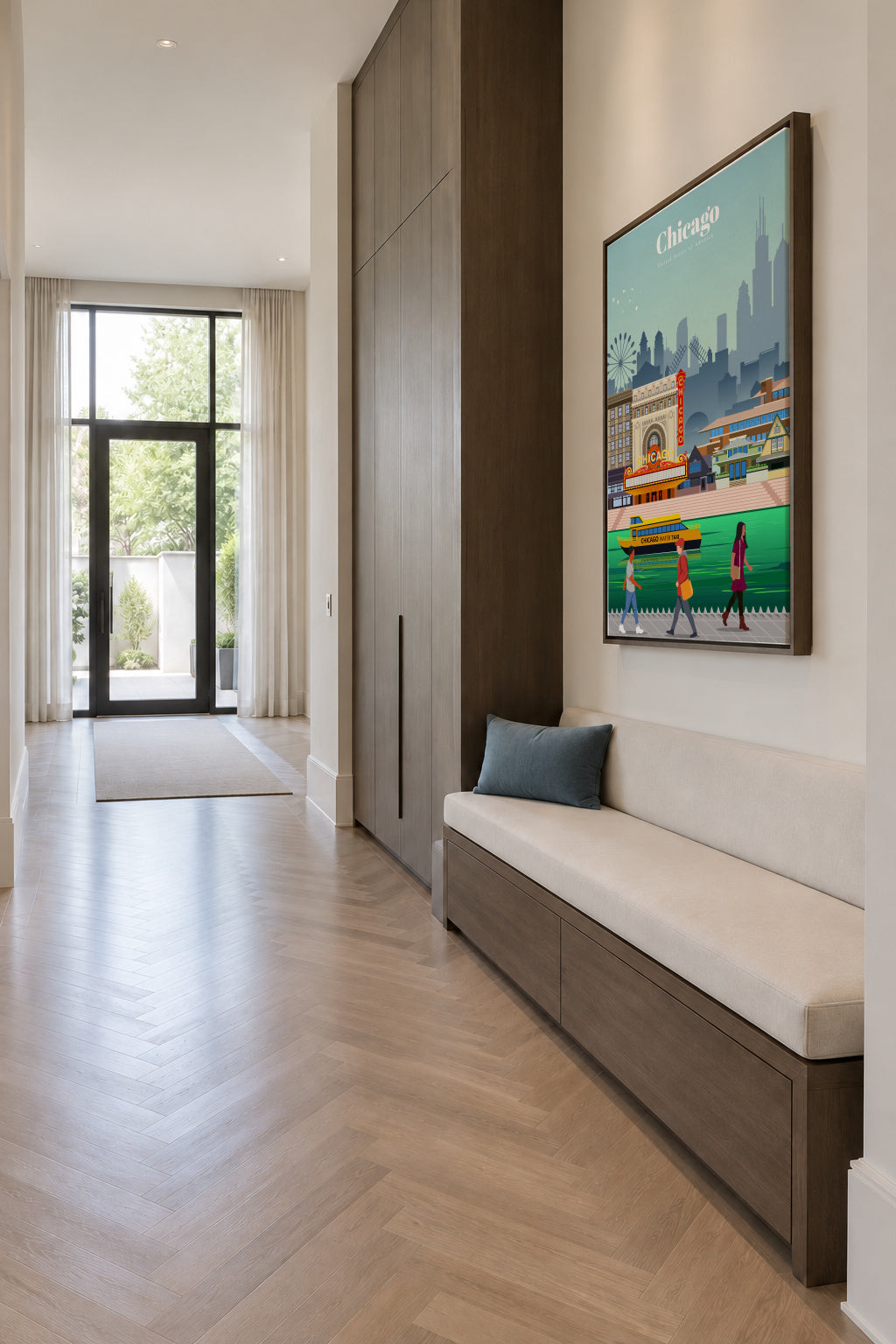 Travel to Chicago - Framed canvas in an interior