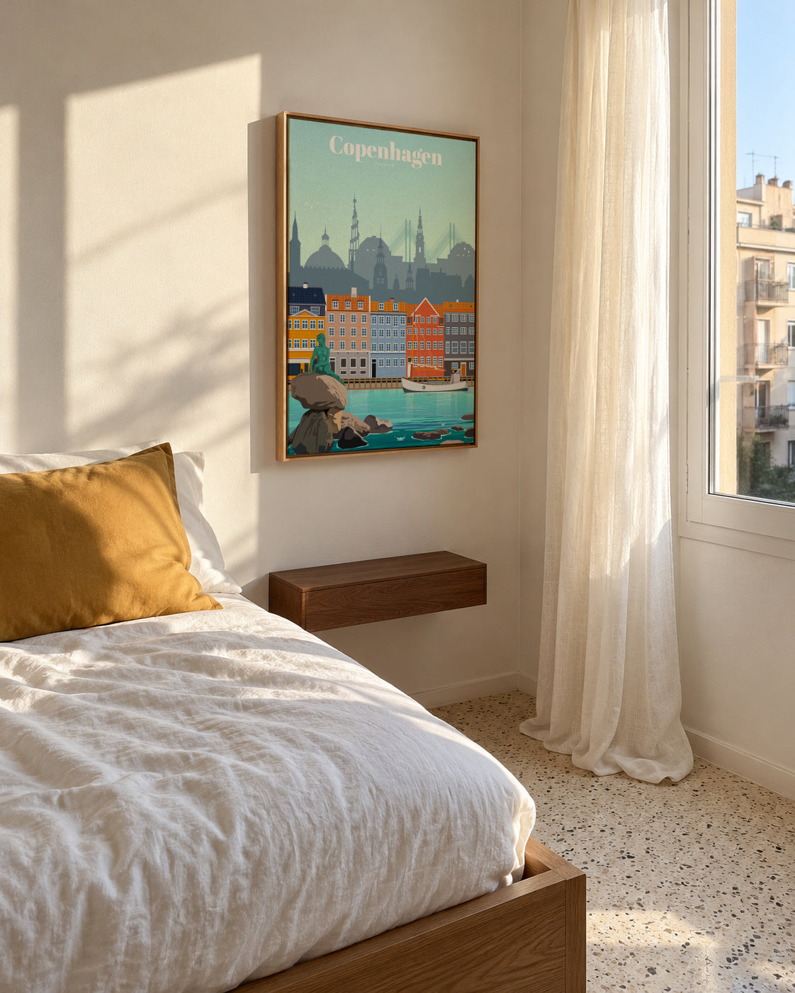 Travel to Kobenhavn - Framed canvas in an interior