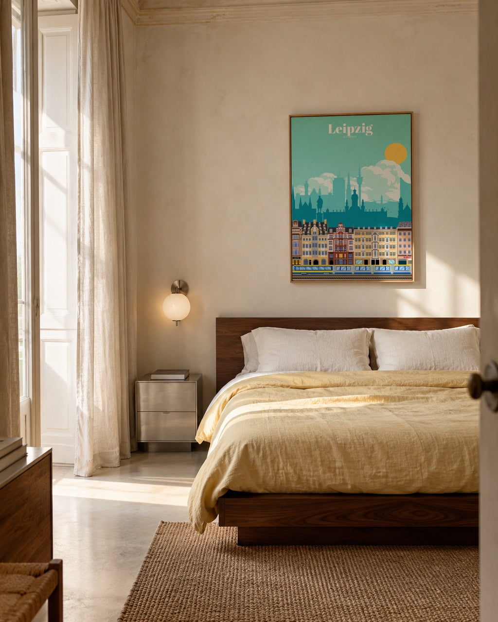 Travel to Leipzig - Framed canvas in an interior