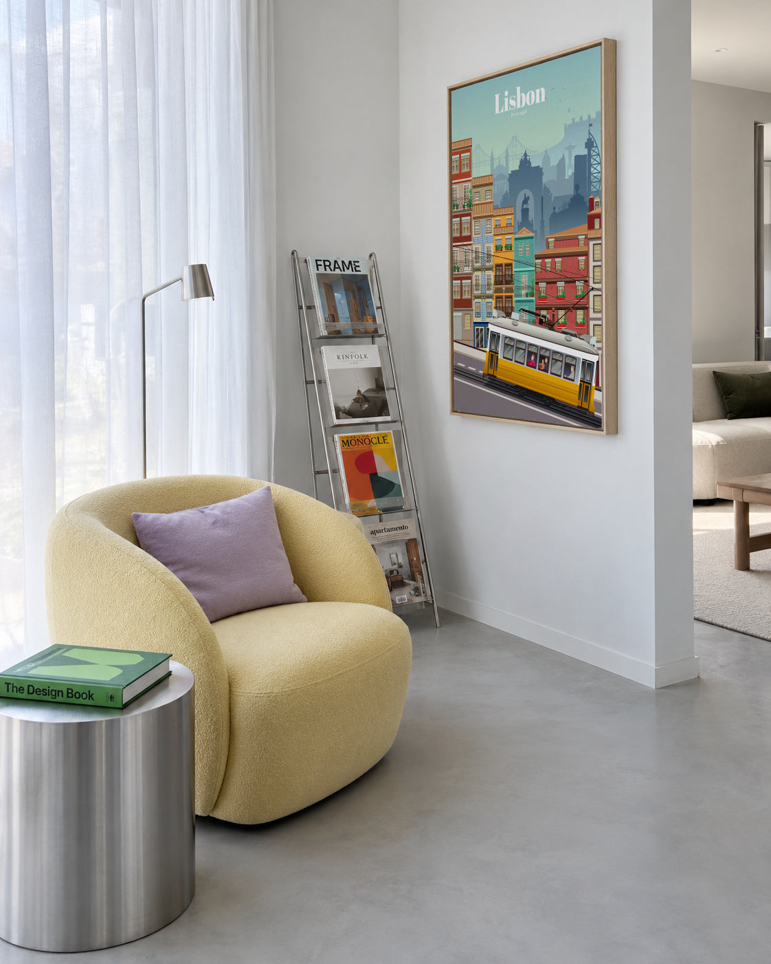 Travel to Lisbon - Framed canvas in an interior