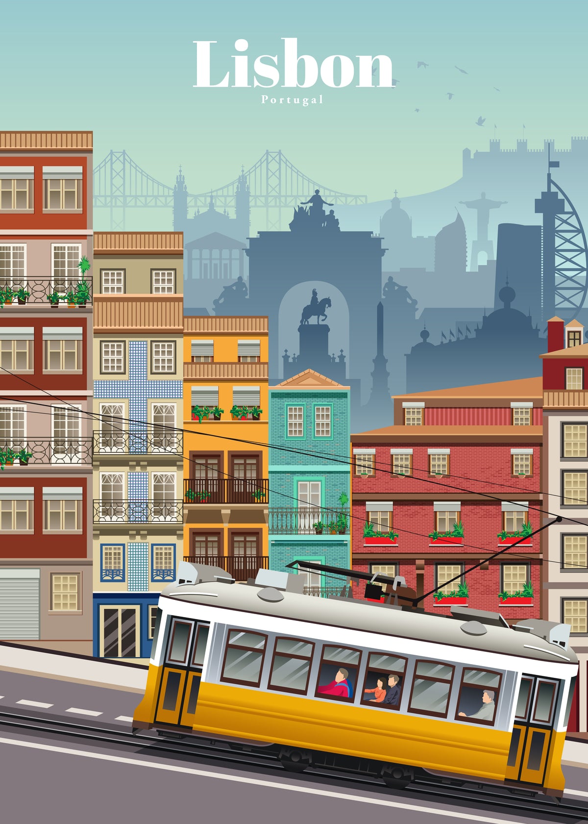Travel to Lisbon - Unframed art print