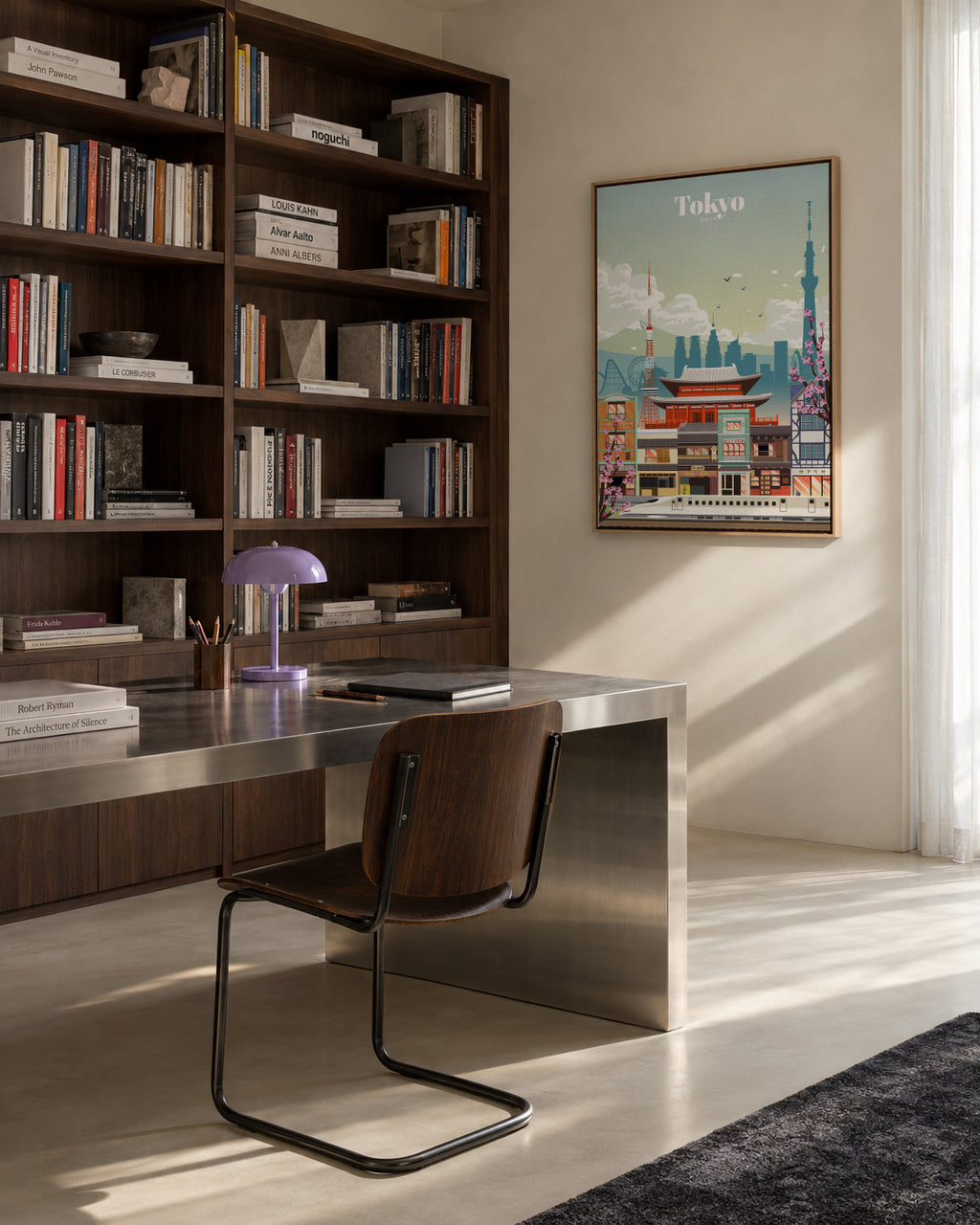 Traveling to Tokyo - Framed canvas in an interior