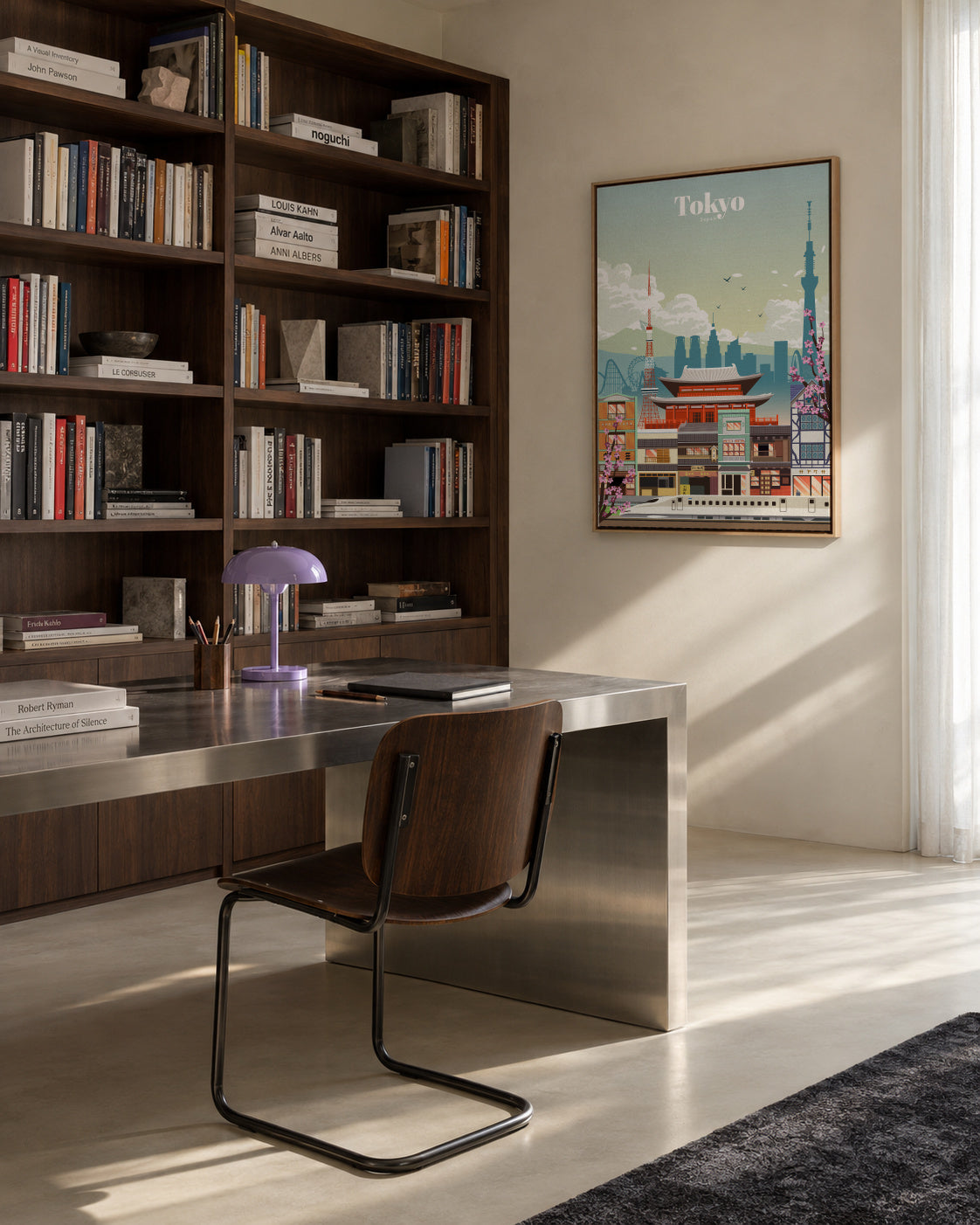 Traveling to Tokyo - Framed canvas in an interior