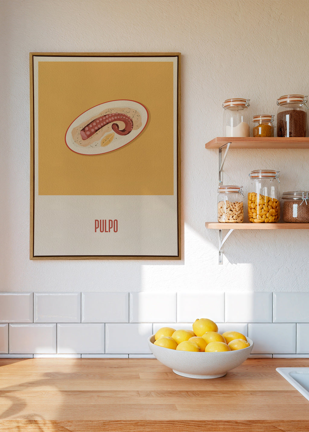 Pulpo - Framed canvas in an interior