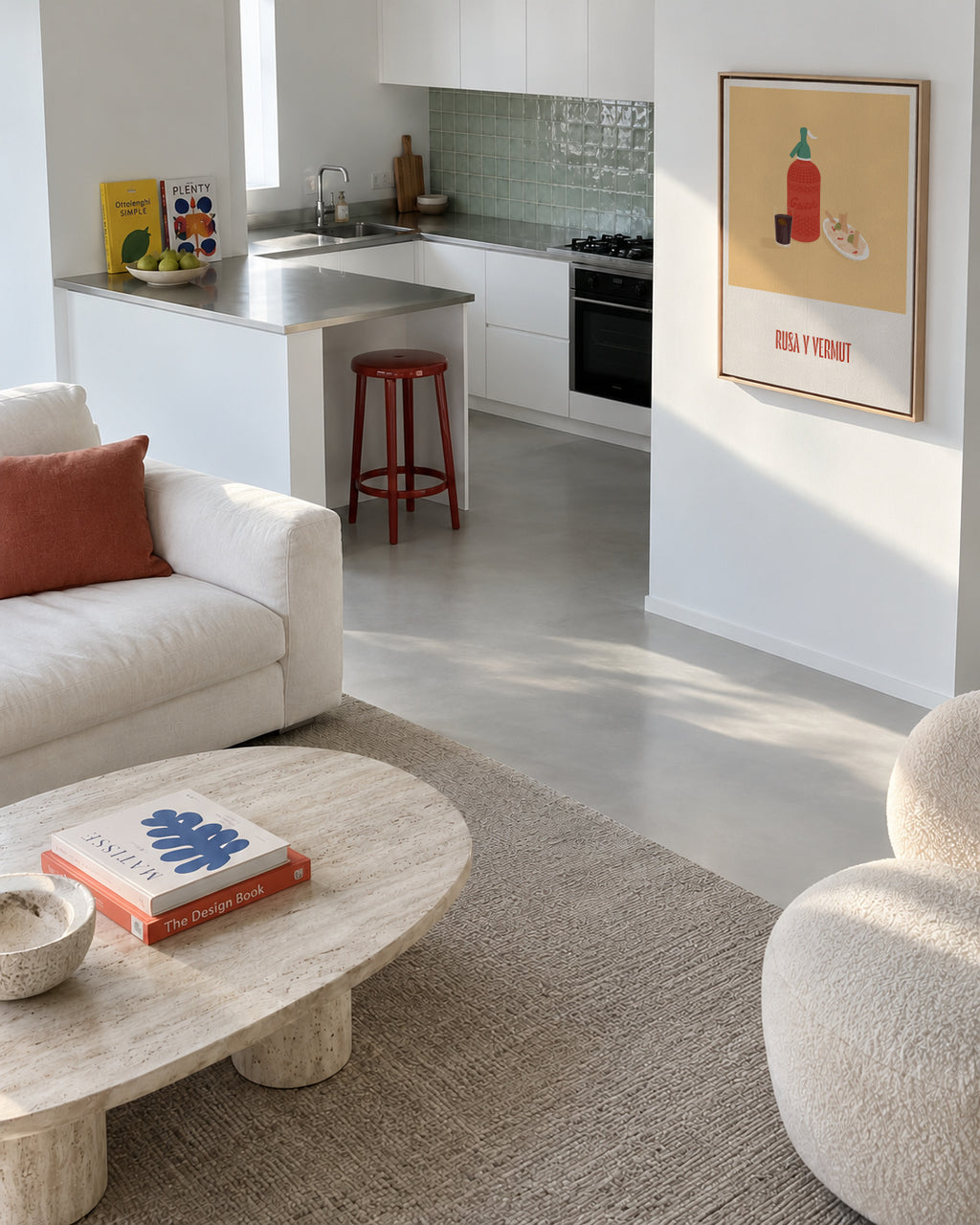 Rusa y vermut - Framed canvas in an interior