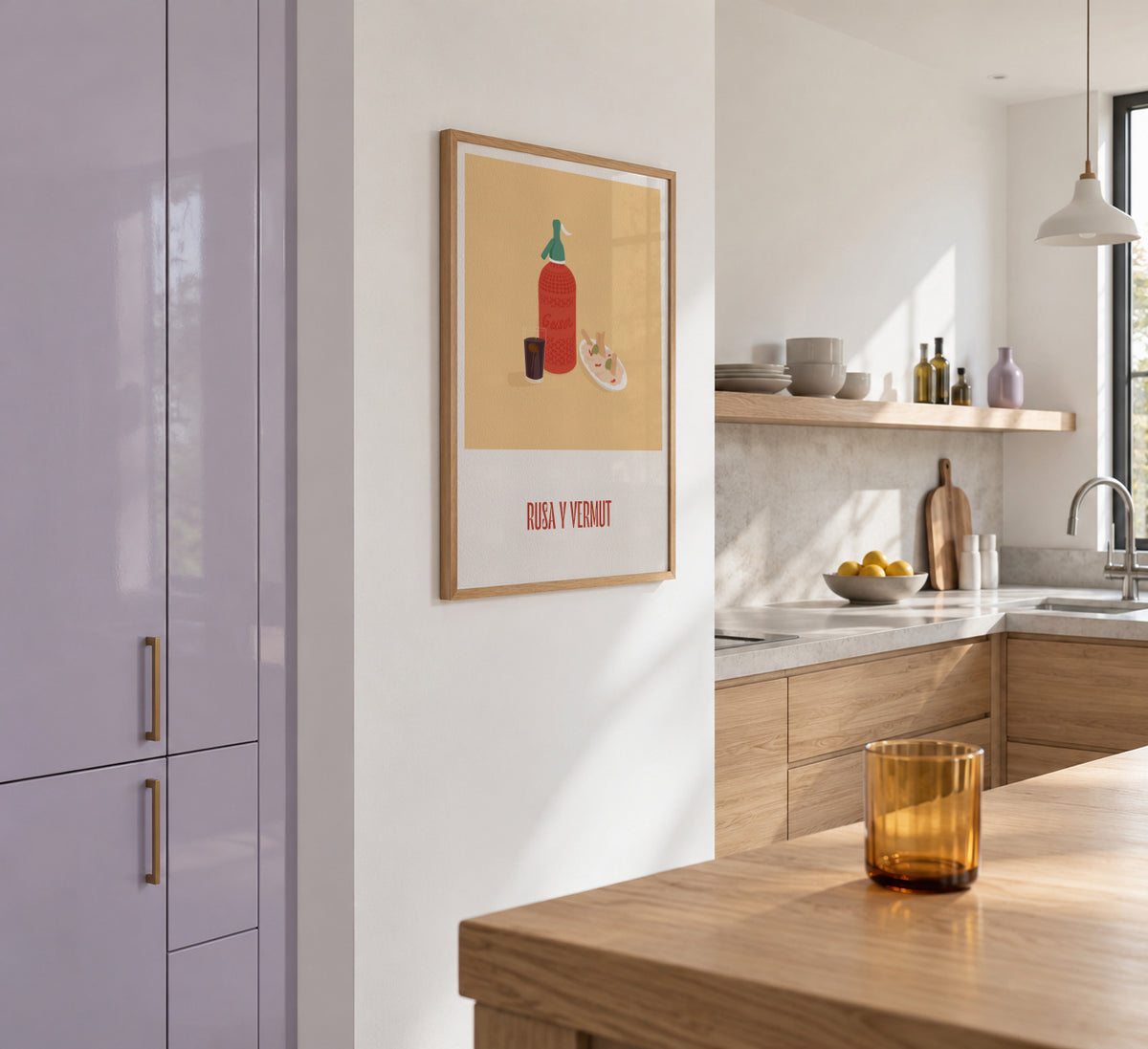 Rusa y vermut - Framed poster in an interior