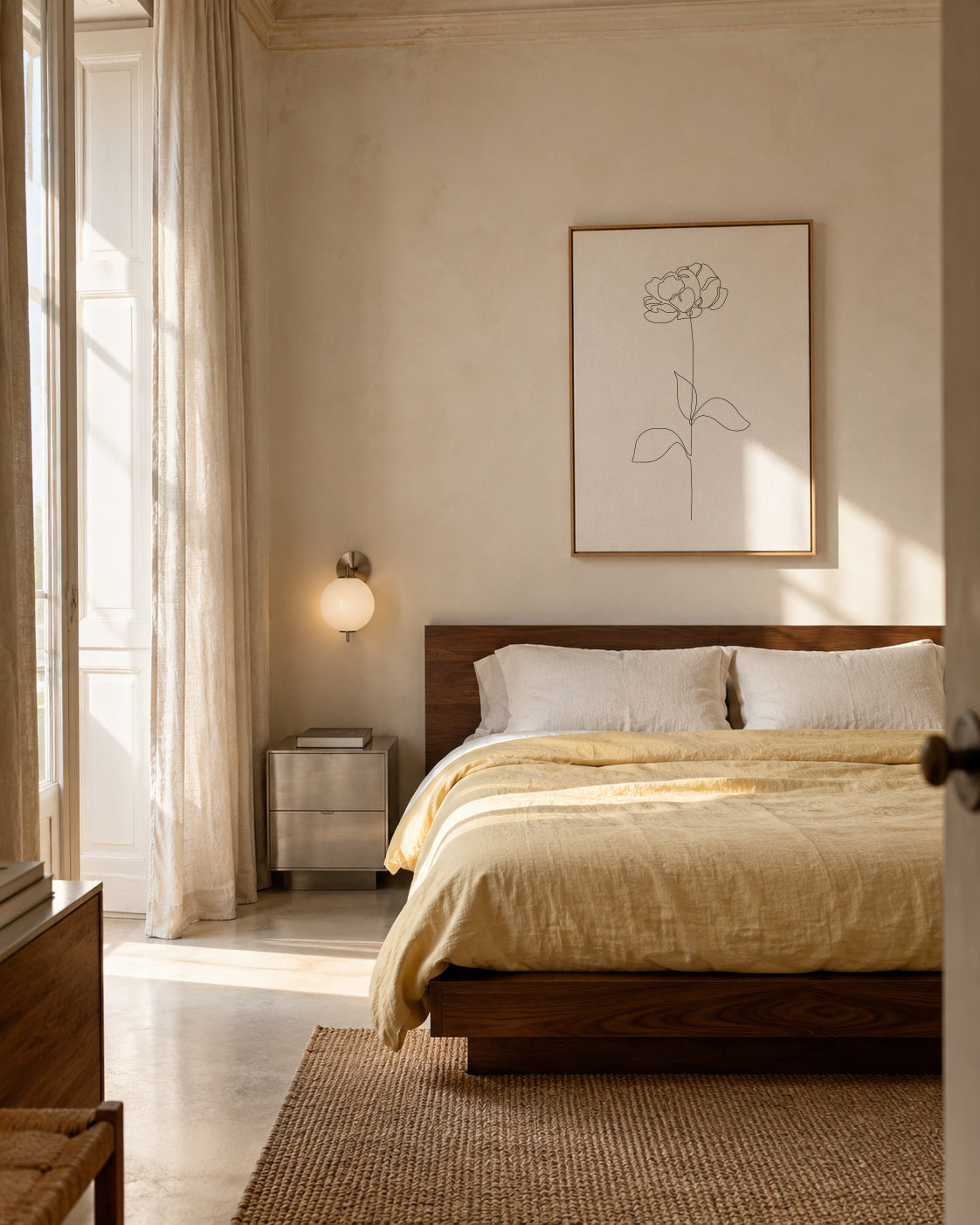 Peony - Framed canvas in an interior