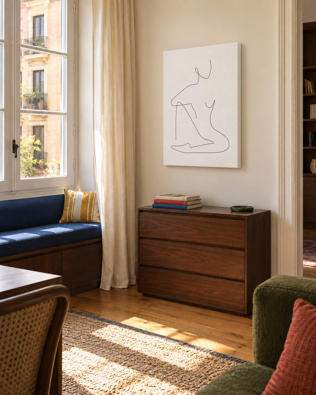 Restful - Unframed canvas in an interior