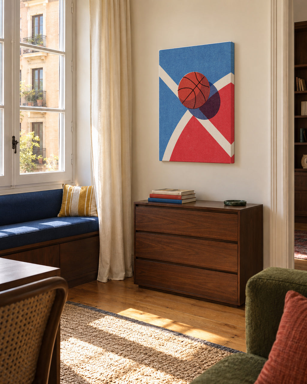 BALLS / Basketball (Outdoor) - Unframed canvas in an interior