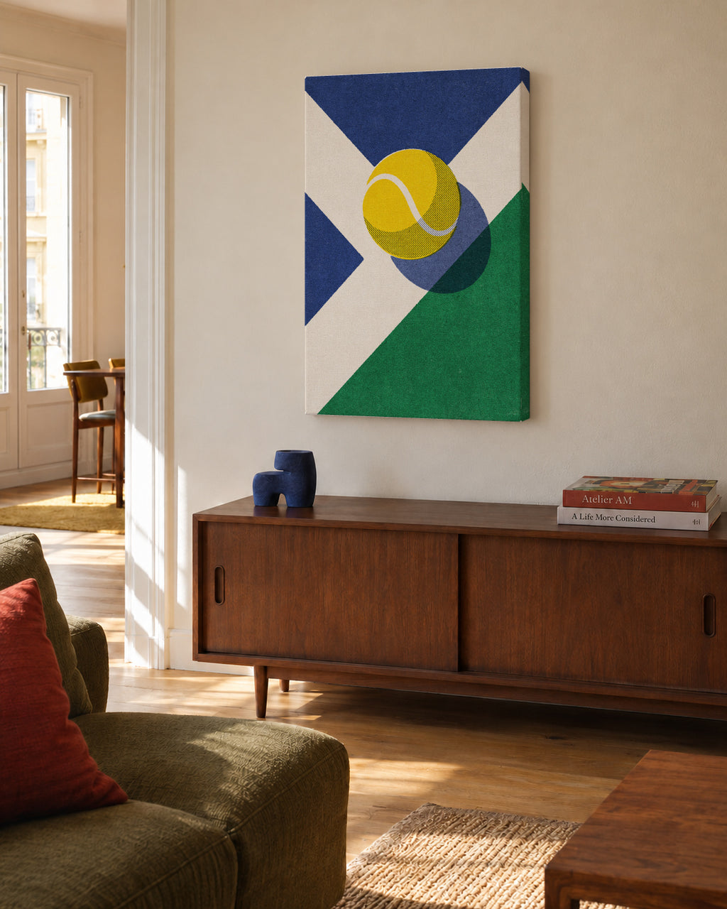 BALLS / Tennis (Hard Court) - Unframed canvas in an interior