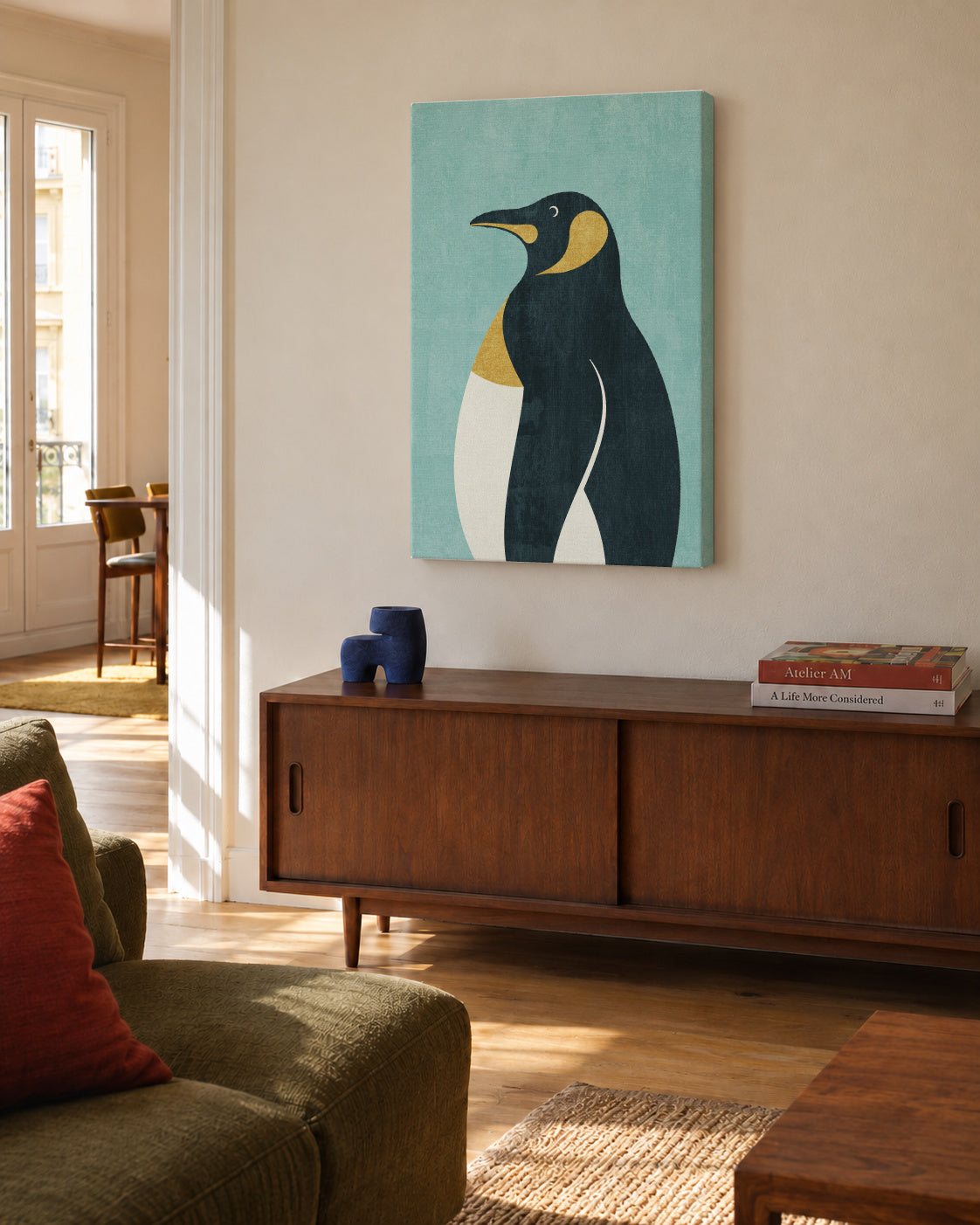 FAUNA / Emperor Penguin - Unframed canvas in an interior