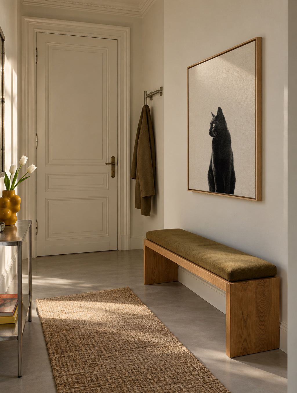 Black Cat - Framed canvas in an interior