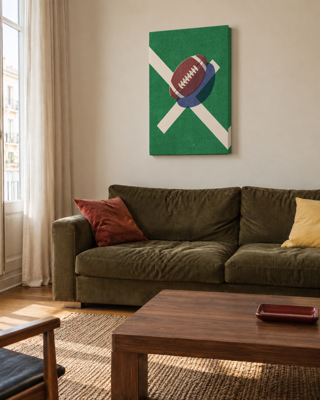 BALLS / American Football - Unframed canvas in an interior