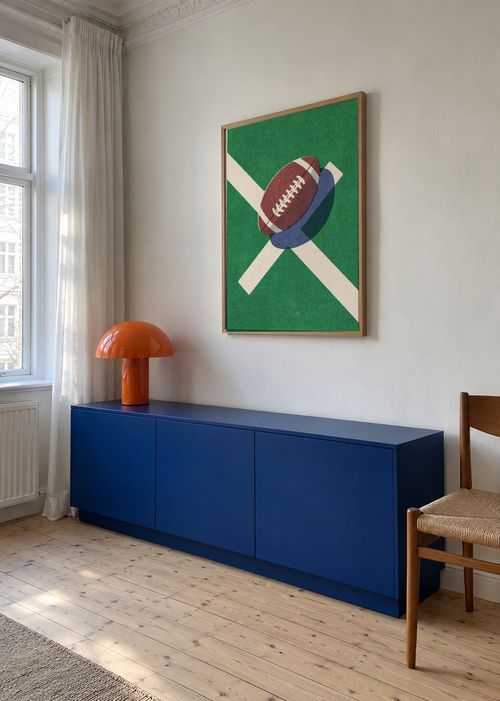 BALLS / American Football - Framed poster in an interior