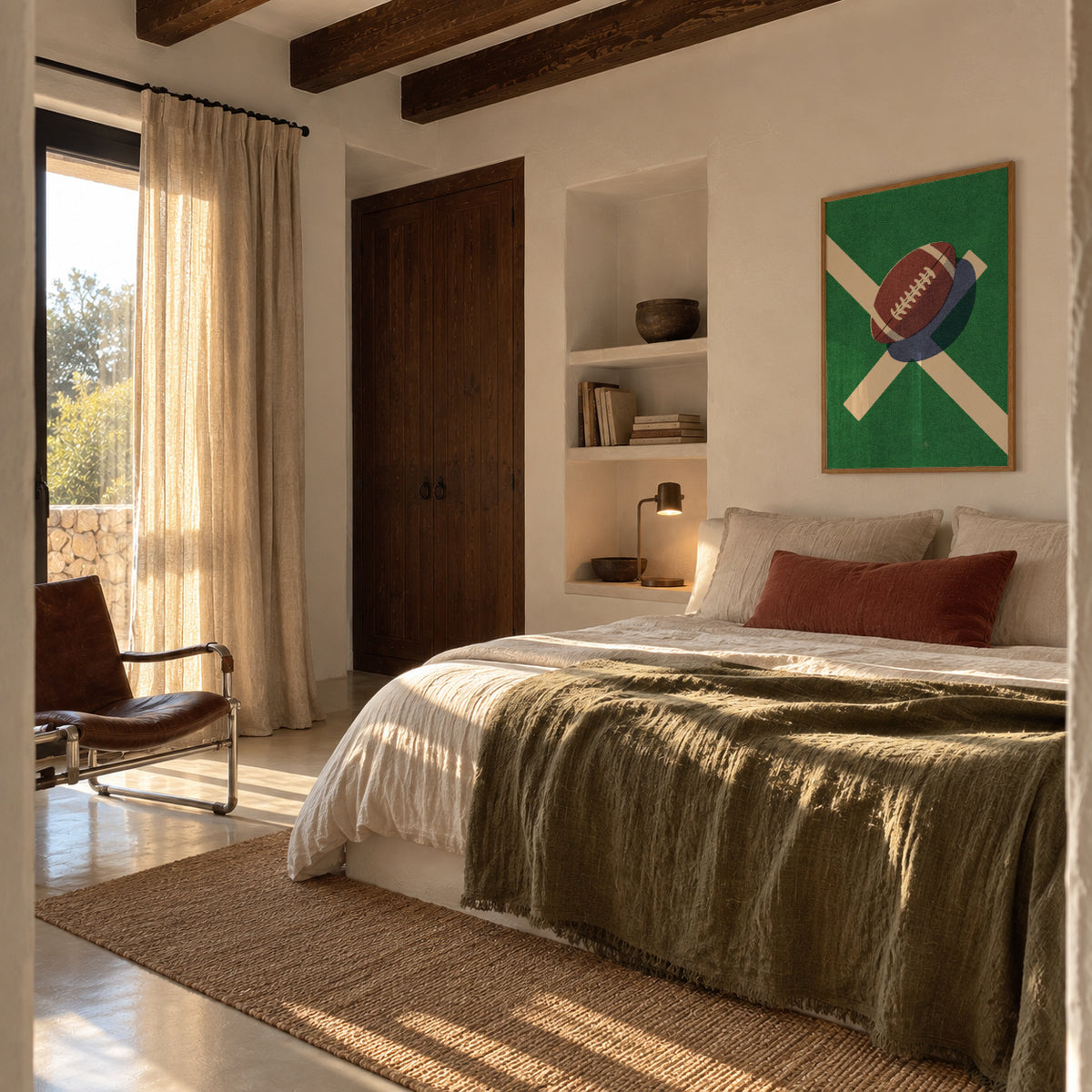 BALLS / American Football - Framed poster in an interior