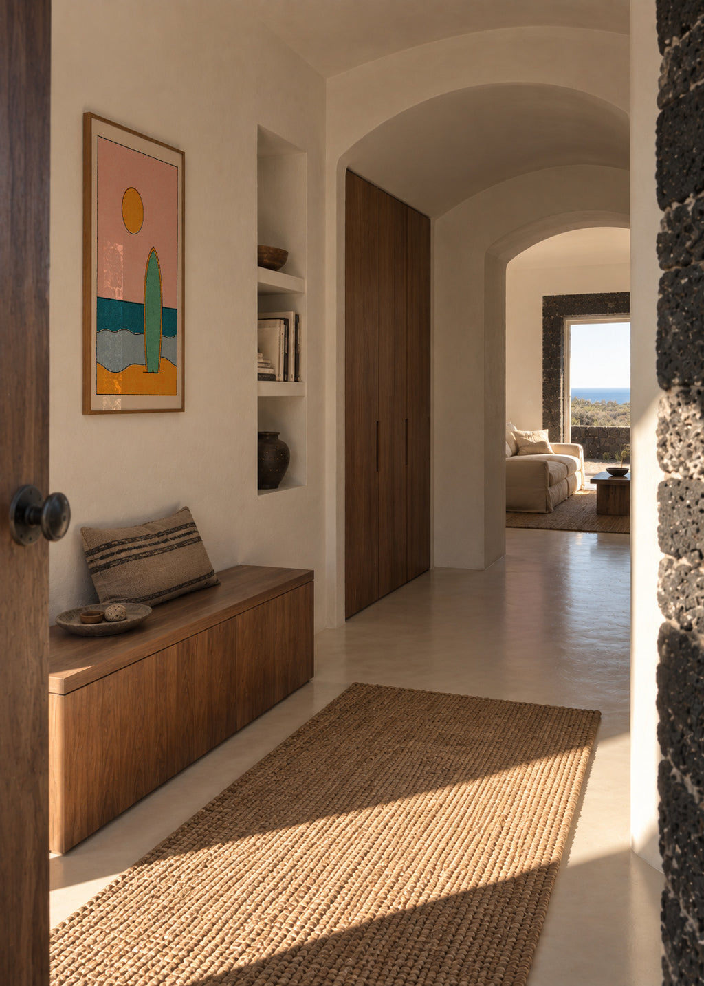 LANDSHAPES / Beach - Riso - Framed poster in an interior