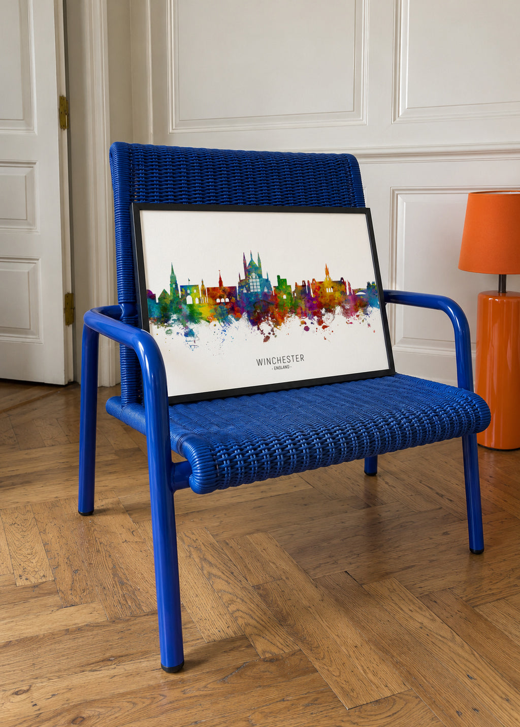 Winchester Skyline multicolor - Framed poster in an interior