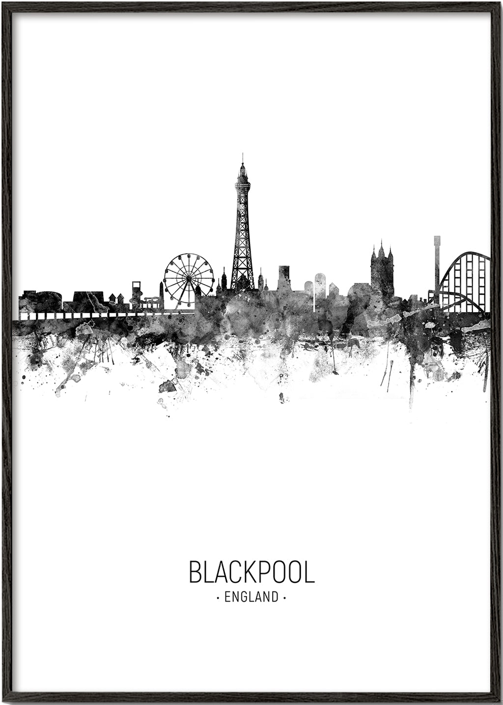 Blackpool Skyline blanco y negro