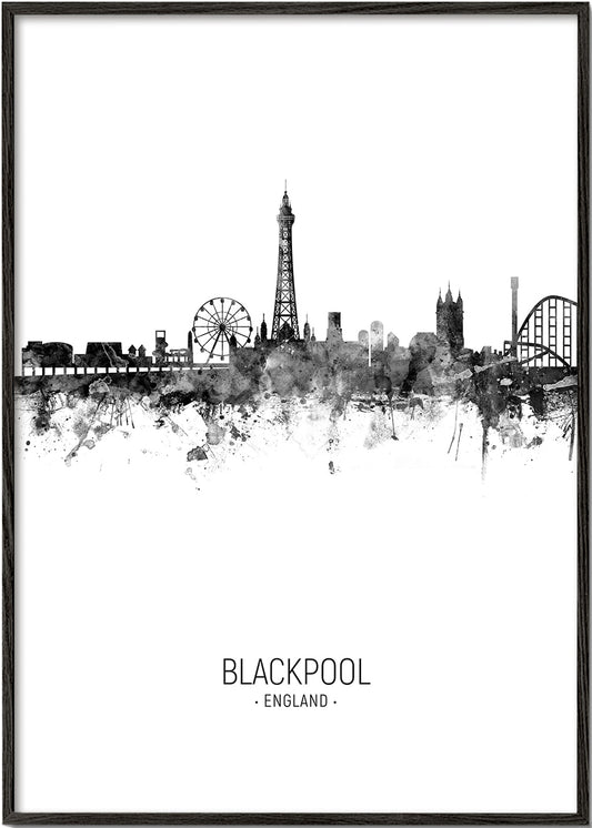 Blackpool Skyline blanco y negro