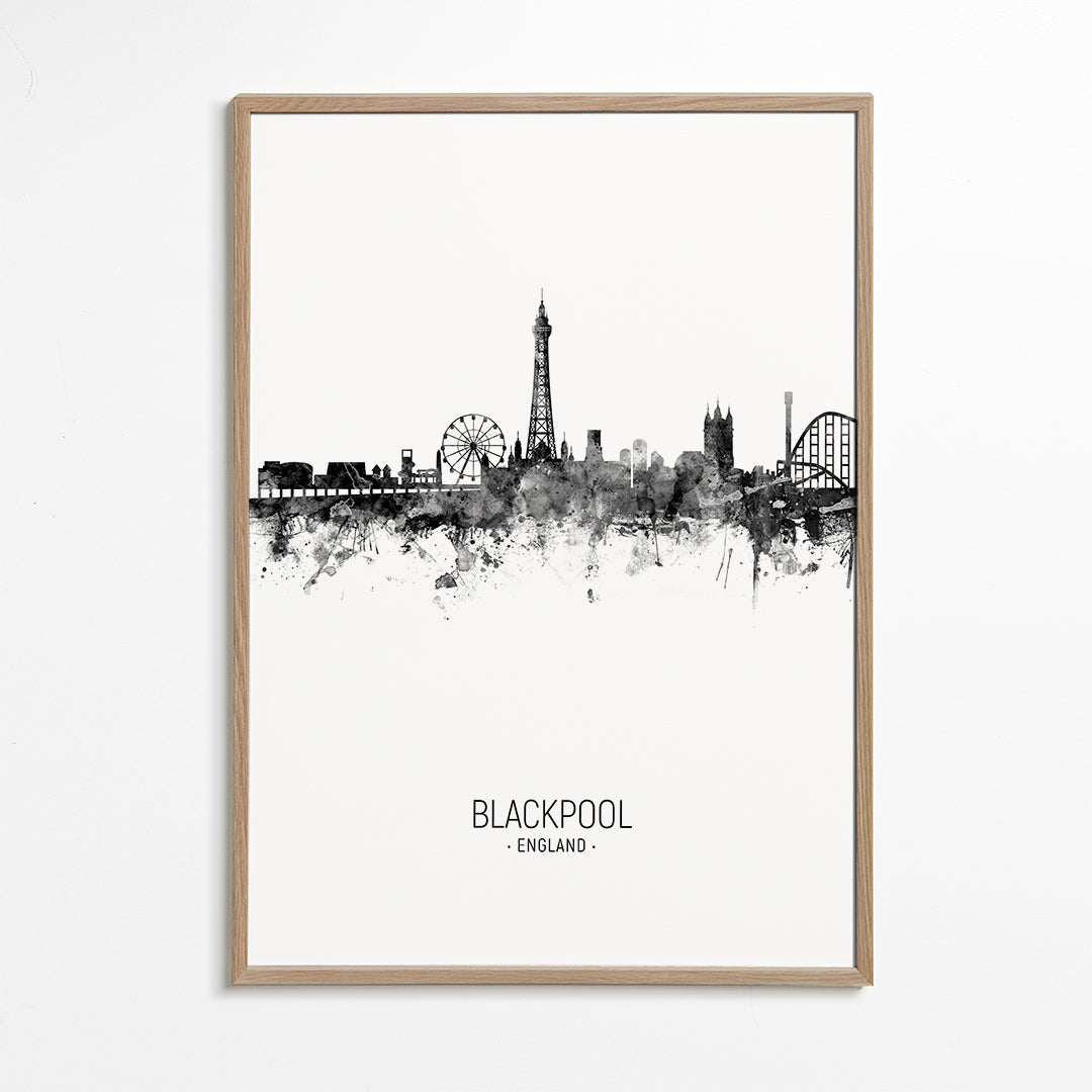 Blackpool Skyline blanco y negro