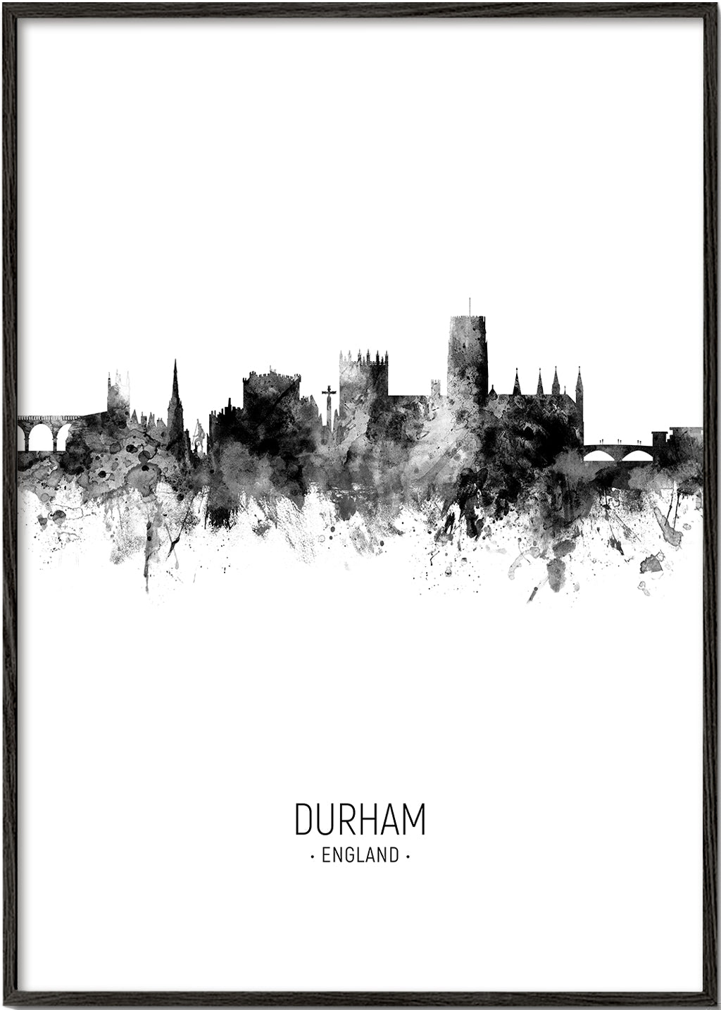 Durham Skyline blanco y negro