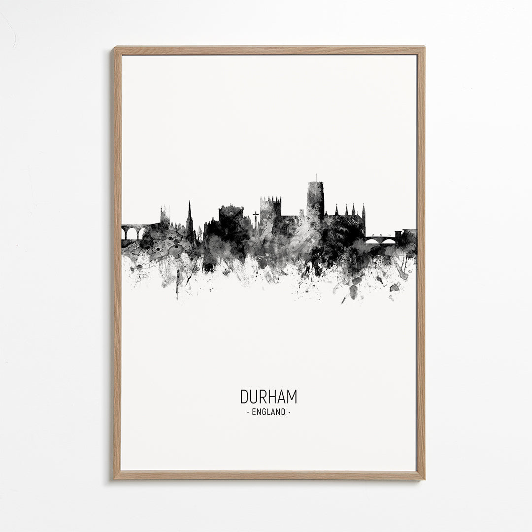 Durham Skyline blanco y negro