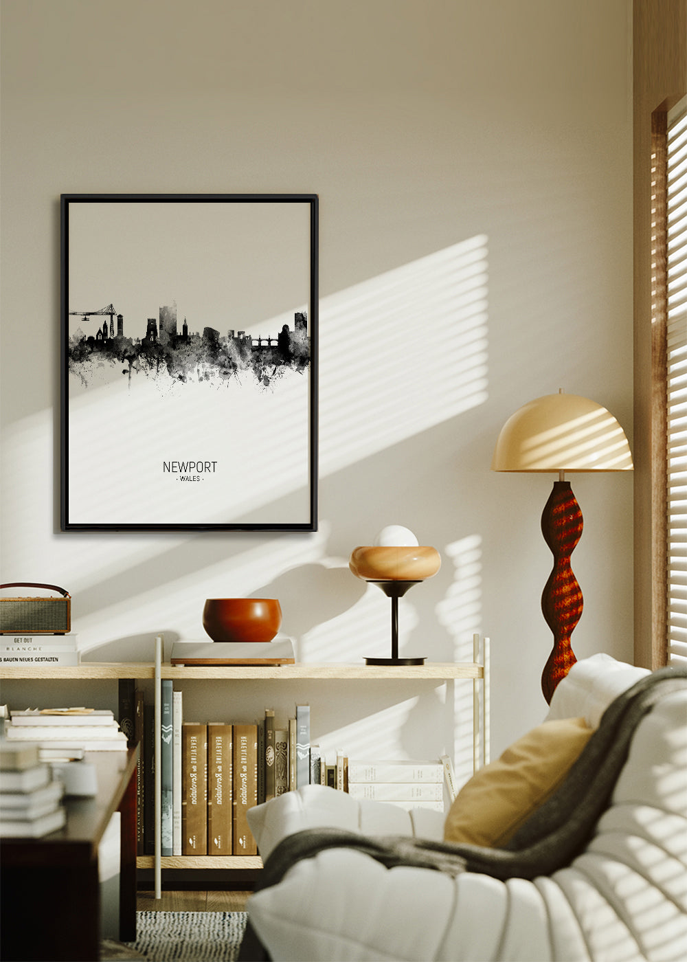 Newport Skyline blanco y negro