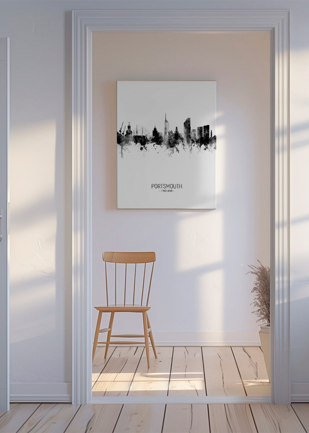 Portsmouth Skyline blanco y negro