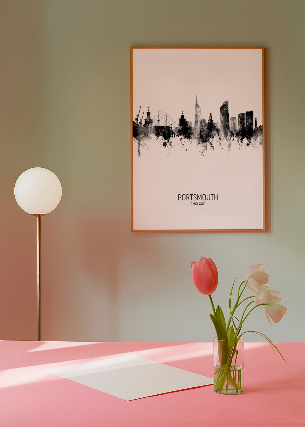 Portsmouth Skyline blanco y negro