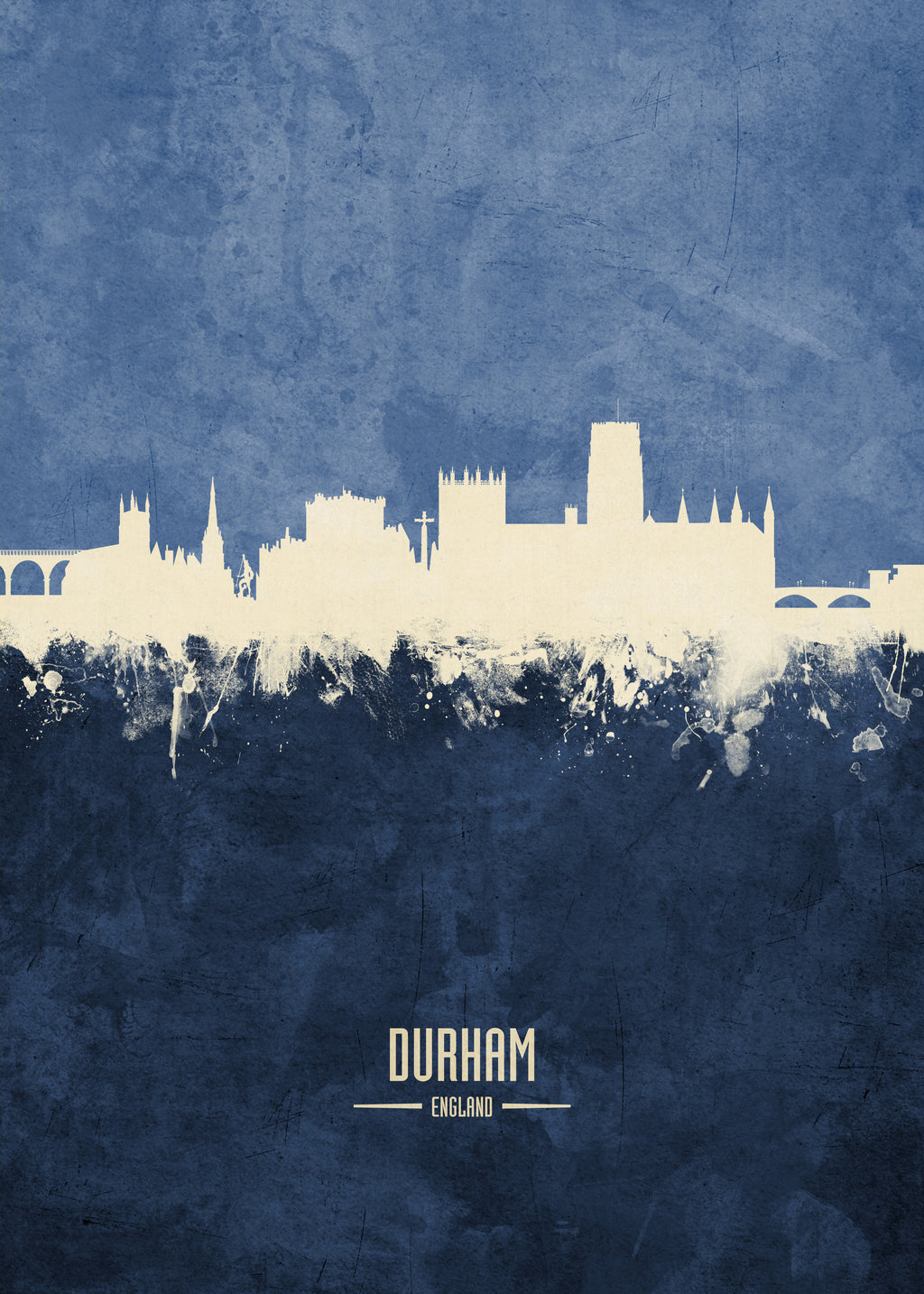 Durham Skyline azul - Unframed art print