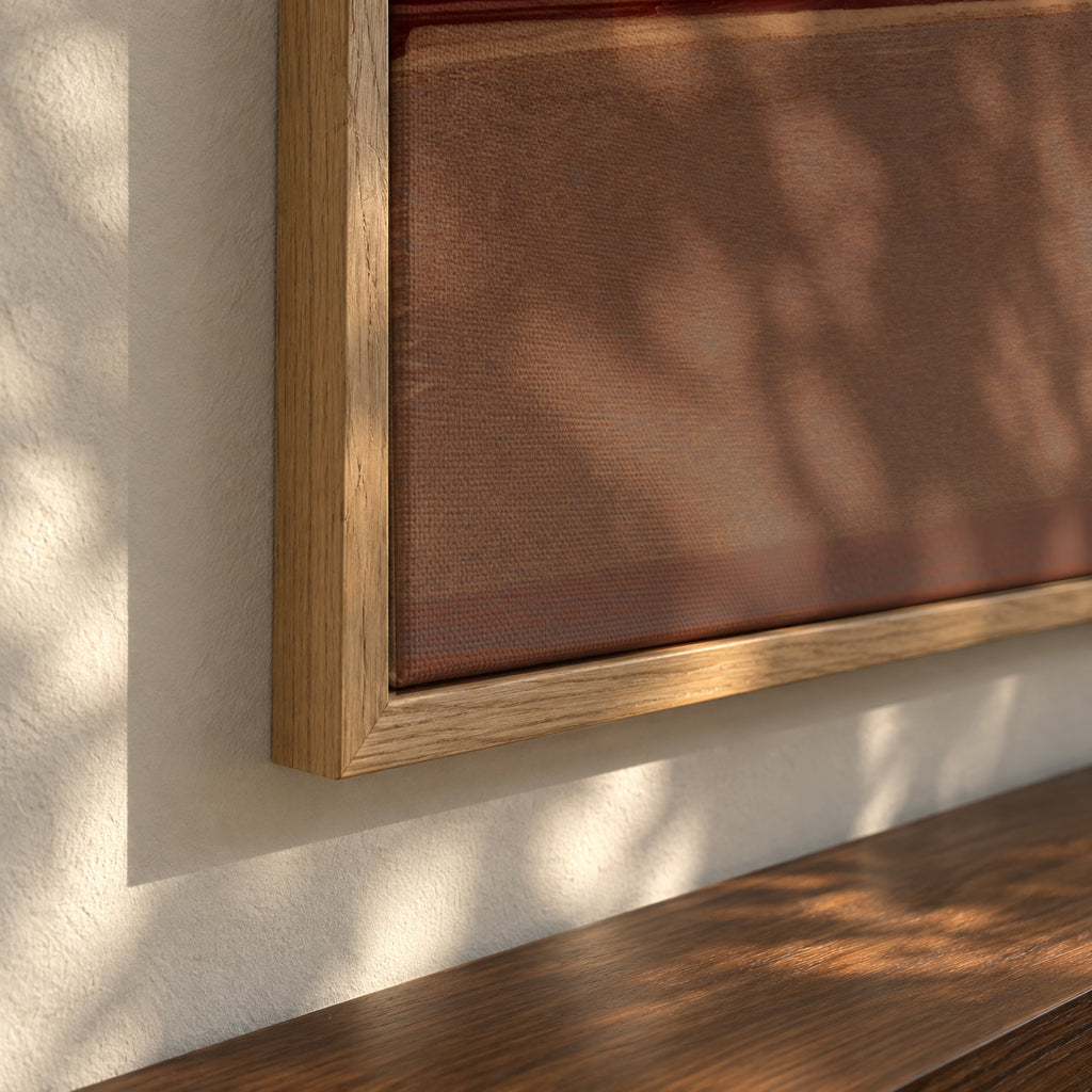 Organic Stack In Orange Brown 2 - Framed canvas detail